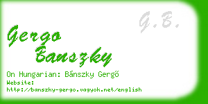 gergo banszky business card