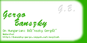 gergo banszky business card